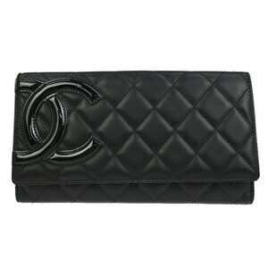 Chanel Black Calfskin Cambon Ligne Long Wallet 154366